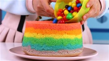 彩虹戚风蛋糕的做法步骤17