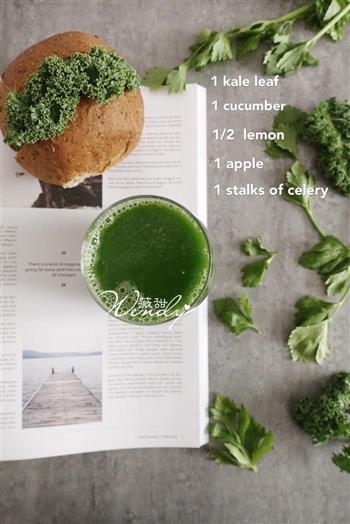 养颜排毒绿色蔬果汁的做法图解4