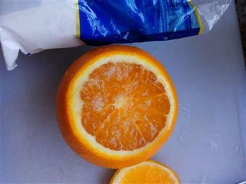 咳嗽偏方-盐蒸橙子的做法步骤3