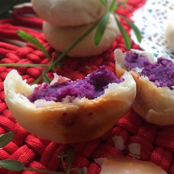 层层酥饼-紫薯莲蓉豆沙的三色美味的做法步骤28