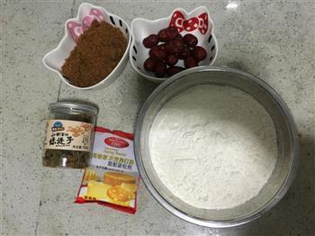 红糖红枣发糕的做法步骤1