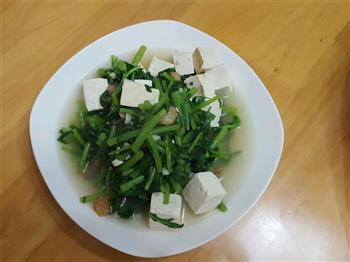 清水茼蒿豆腐的做法步骤1