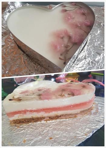 樱花酸奶慕斯蛋糕的做法图解15