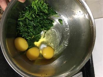 艾叶煎蛋的做法步骤3