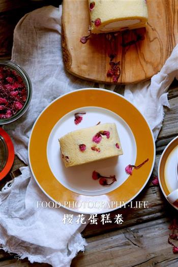 春暖花开，花季里的花美食-樱花蛋糕卷的做法步骤14