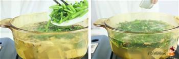 茼蒿豆腐虾皮汤的做法步骤6