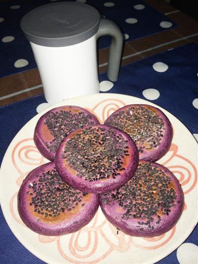 紫薯红豆馅饼