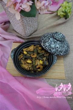 秋葵发菜豆腐煲