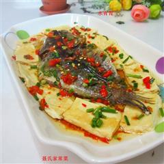 葱香豆腐蒸柴鱼