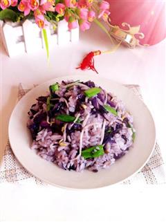 紫甘蓝炒米饭