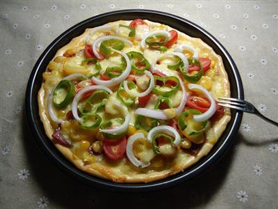 青椒培根披萨