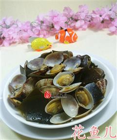 海带炒花蛤