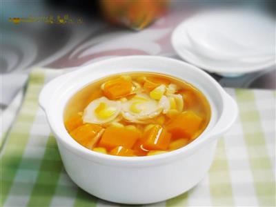 玉米南瓜百合甜汤