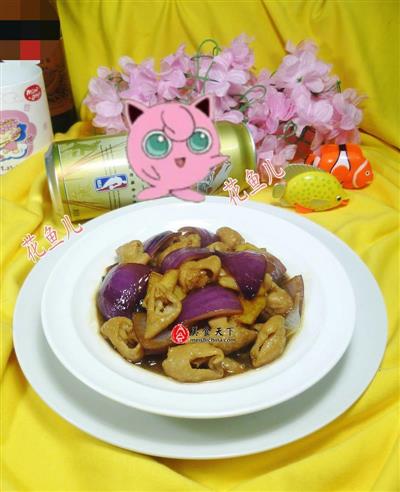 紫洋葱炒猪大肠