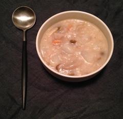 藕片虾米蟹味菇萝卜瑶柱粥