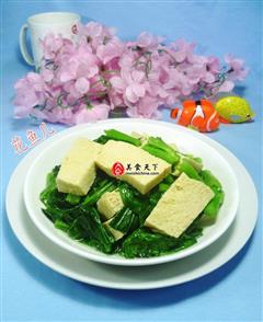 冻豆腐煮油菜蕻