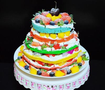 彩虹裸蛋糕