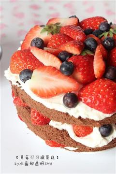 草莓可可裸蛋糕