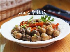 黑椒草菇炒牛肉