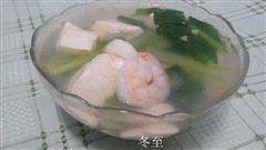 小白菜虾仁豆腐汤的热量
