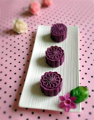 糯软香甜紫薯豆沙糕