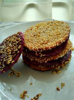 南瓜紫薯芝麻饼