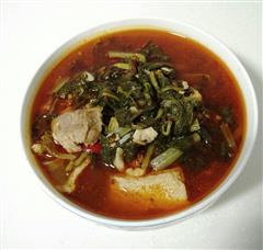 梅花肉炖小白菜冻豆腐