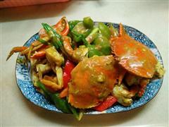 咖喱彩椒炒青蟹