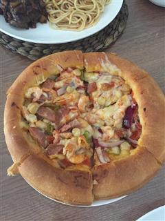 虾仁火腿披萨