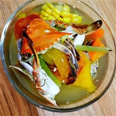 花蟹蔬菜鲜汤