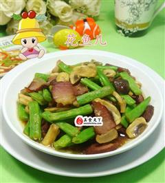 蘑菇酱肉炒梅豆