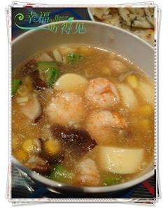 虾仁日本豆腐汤