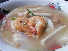 海鲜菇火腿虾汤