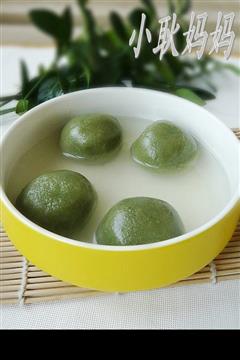 绿茶豆沙汤圆