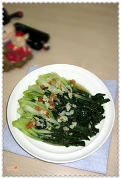 蒜香虾油炒小白菜