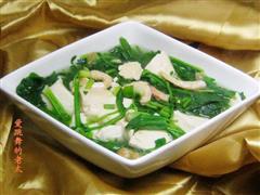 荠菜虾干豆腐汤
