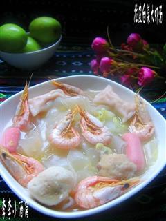 拉皮虾干白菜汤