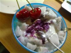 火龙酸奶紫薯泥