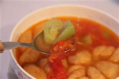 番茄丝瓜油面筋汤