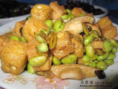 香菇臭豆腐炒毛豆