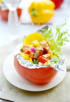 茄盅三文鱼炒饭