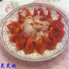荔枝香酥凤尾虾