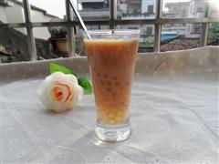玫瑰花西米奶茶