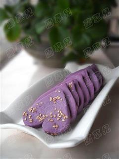 白麻紫薯饼