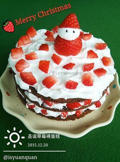 圣诞草莓裸蛋糕