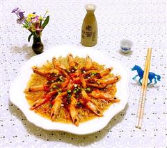 蒜蓉海虾蒸金针菇