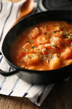 鲜虾番茄疙瘩汤