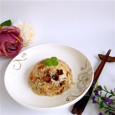 茄子腊肠糙米焖饭
