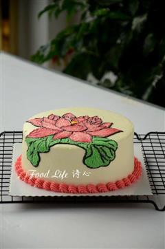 莲花彩绘蛋糕
