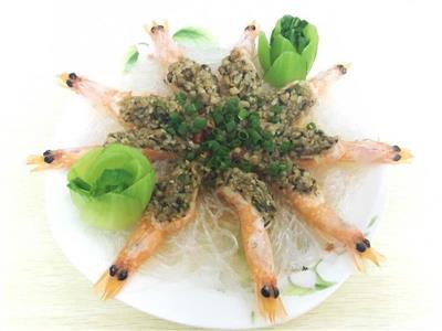 菌菇蒜蓉粉丝蒸虾